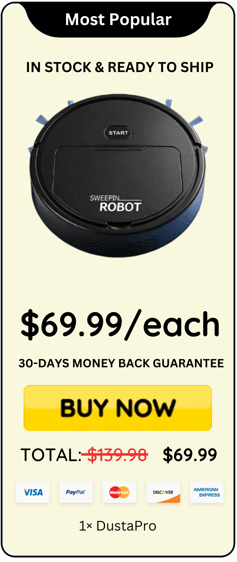 DustaPro Robot Vacuum Cleaner offer price 
