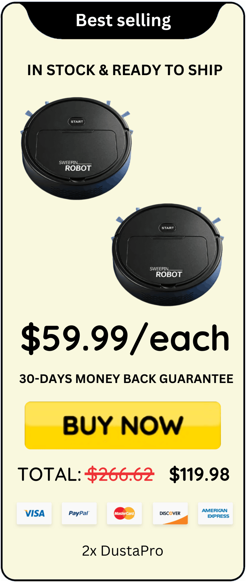 DustaPro Robot Vacuum Cleaner offer price 