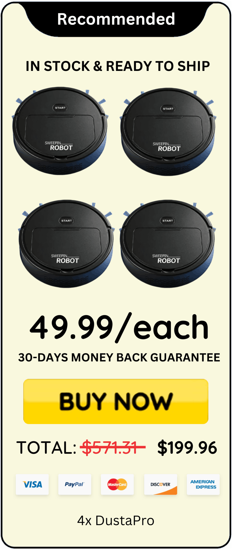 DustaPro Robot Vacuum Cleaner offer price 